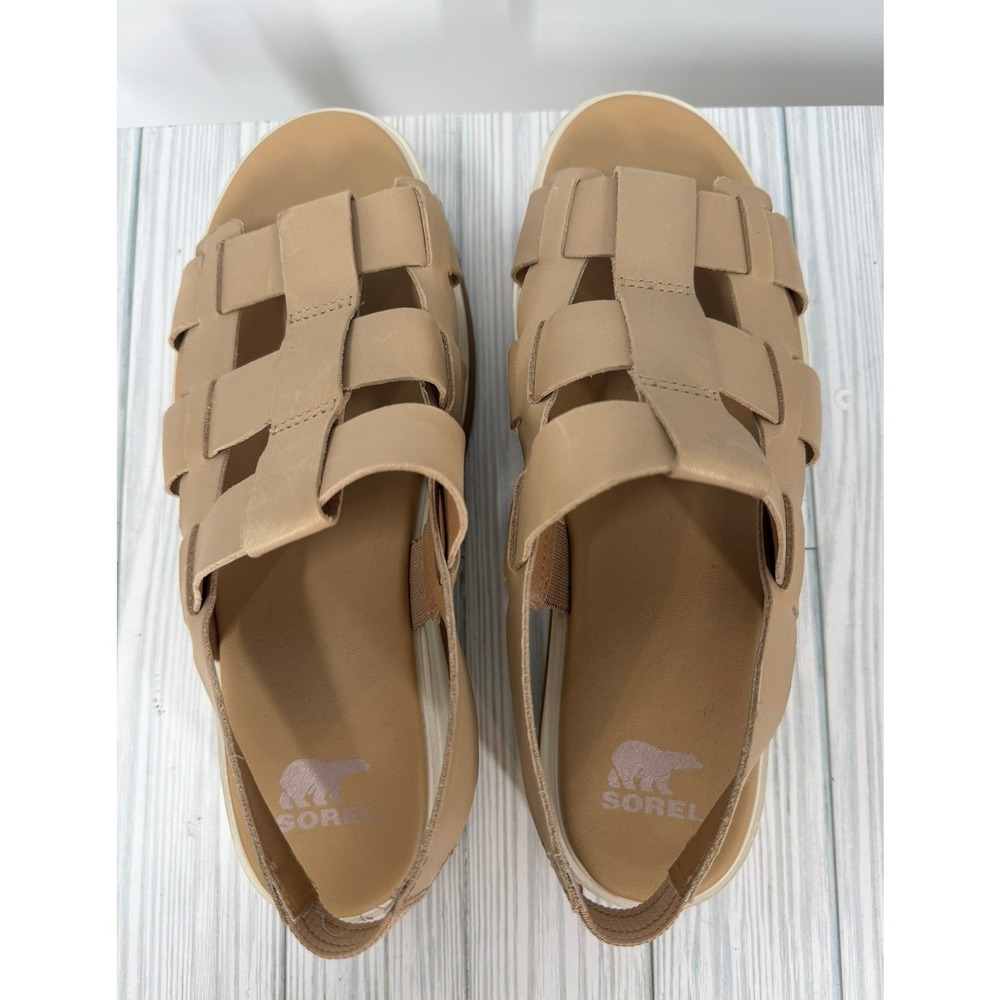 Sorel Dayspring Slingback Sandals Leather Platforms Honest Beige, Size 9.5 - Picture 8 of 8
